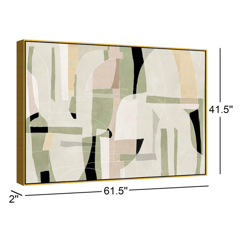 Brienne Sunny Barcelona - Toile à cadre flottant, L 61,5 po x H 41,5 po, Doré