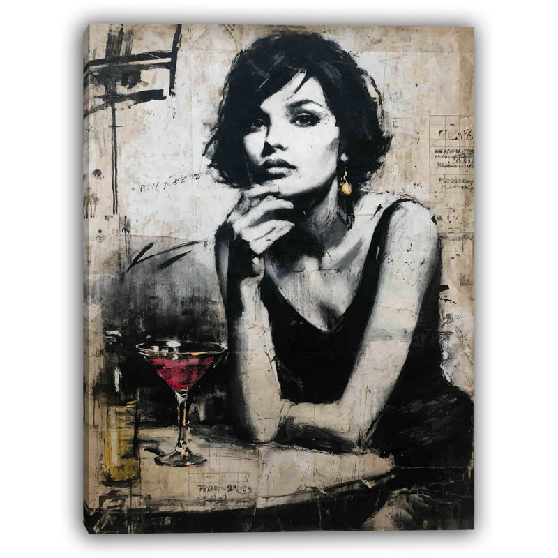 Velvet Gaze - Portrait de femme glamour, impression sur toile, H 36 po x l 24 po