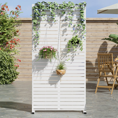 183cm H x 120cm Freestanding Steel Privacy Screen Fence Panels Metal Trellis Outdoor Divider for Pat