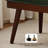Mid - Century Modern Tufted Genuine Leather Bench with Solid Wood Legs-1811132824