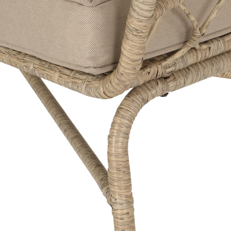 Outdoor Metal Frame Rattan Woven LoveSeat