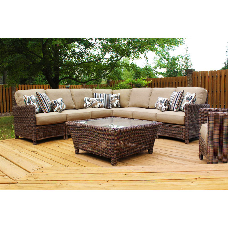 Wicker Patio Sectional with Cushions