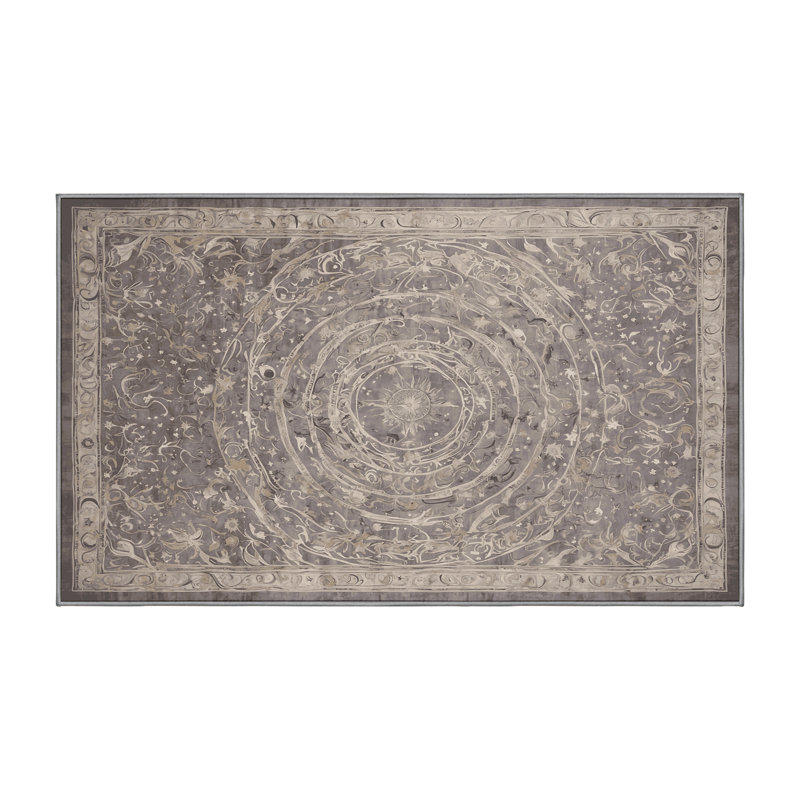 Machine Washable Gray Area Rug, Rectangle 8' x 12'