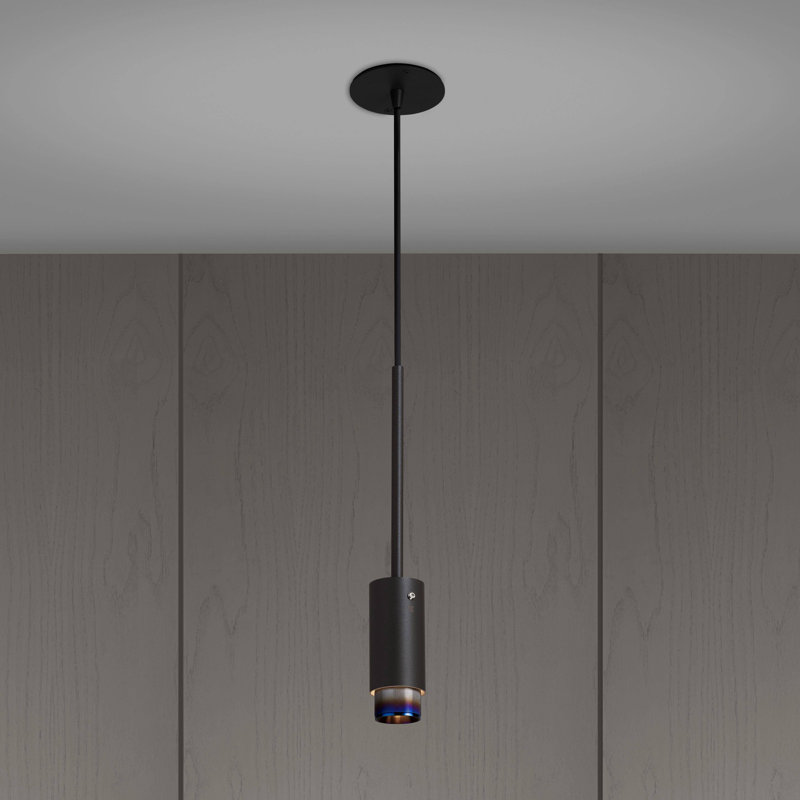 Luminaire suspendu / linéaire d'échappement, Graphite, Acier brûlé