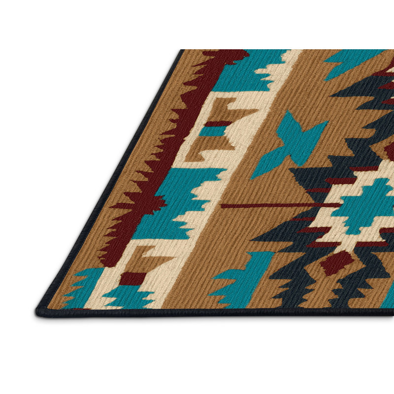  Tapis lavable d'inspiration amérindienne du sud-ouest, Rectangulaire 2 pi x 3 pi