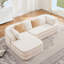Canapé de 106 po en tissu pelucheux sans assemblage à densité élevée de 106 po, conception contrastée, canapé moelleux et confortable avec méridienne en L-118027360