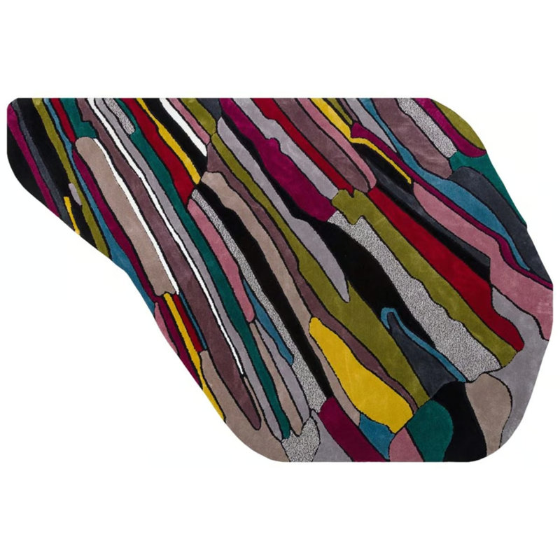 Viscose Striped Indoor Rug, Oval 2'7" x 9'10"