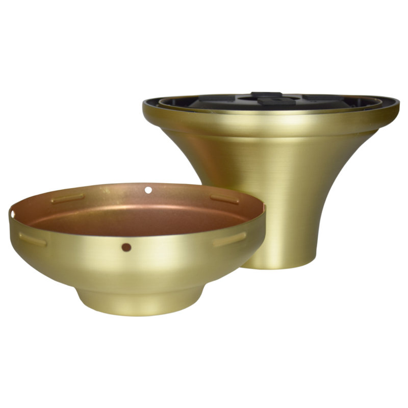 Ceiling Fan Close to Ceiling Kit - Brushed Satin Brass - Wet Rated, Brushed Satin