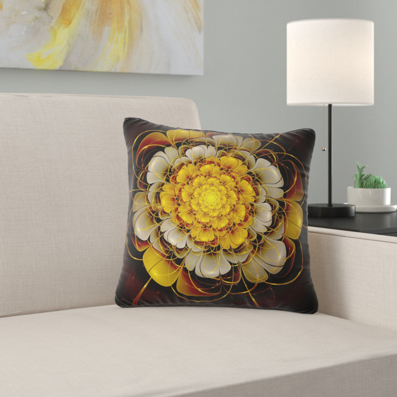 Oreiller De Fleur De Fractale Abstract