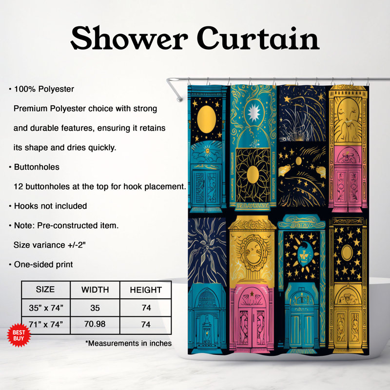 Rideau de douche Night Sky Secret - Premium, H 74 po x l 71 po