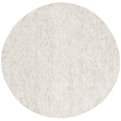 Stavro Hand Tufted Wool/Cotton Geometric Rug in Light Green/Ivory