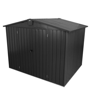 8 ft. W x 6 ft. D Metal Corner Storage Shed，Premium Garden Storage Shed - Durable Galvanized Steel Roof Outdoor Shed