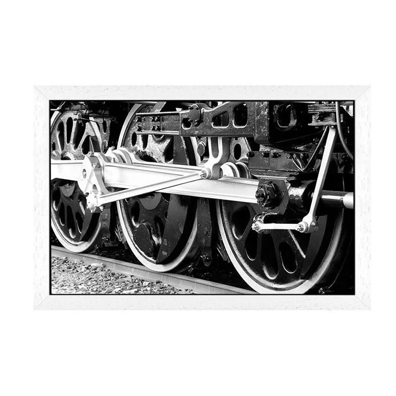 Antique Train - Floater Frame Print on Canvas, 66.04 cm H x 45.72 cm W, White Framed