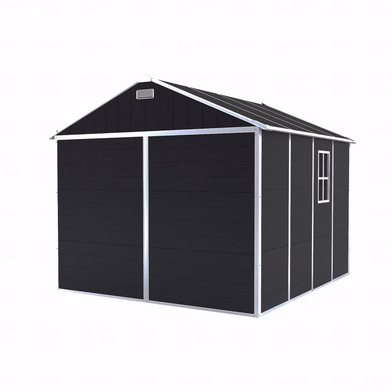 Remise de rangement, matériau PP de haute qualité, structure solide, imperméable, résistante à la rouille et aux rayons UV, grand espace de rangement, panneau de panneau de particules épais de 12 mm, éclairage de fenêtre HD