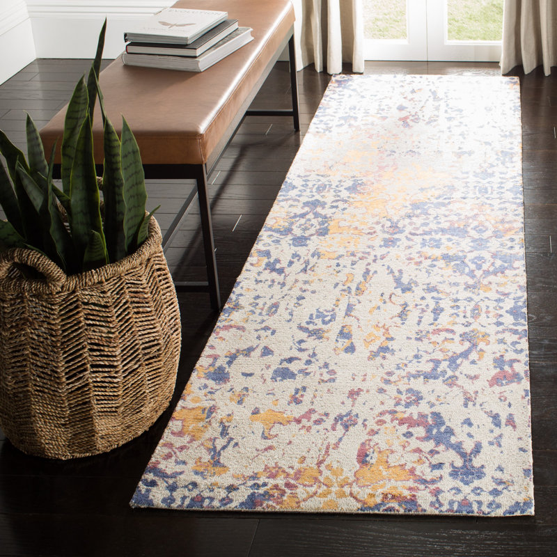 Tapis en viscose touffeté à la main Stahr, Tapis de couloir 2 pi 6 po x 8 pi