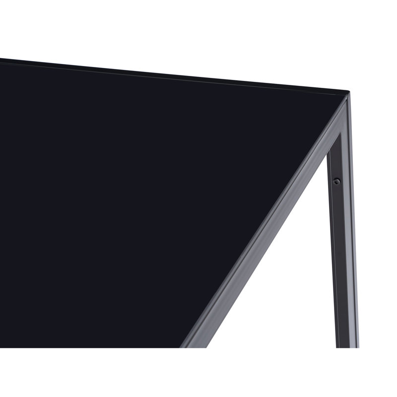 4 tables de salle à manger avec verre trempé noir et pieds en métal, 29,5 po x 46,64 po x 27,14 po, poids maximal de 170 lb pour 4 personnes, structure robuste, capacité