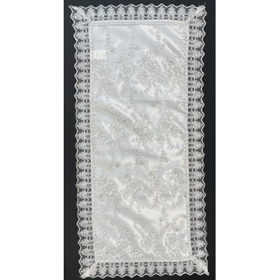 Emb Runner (16X72")-White/Metallic Silver
