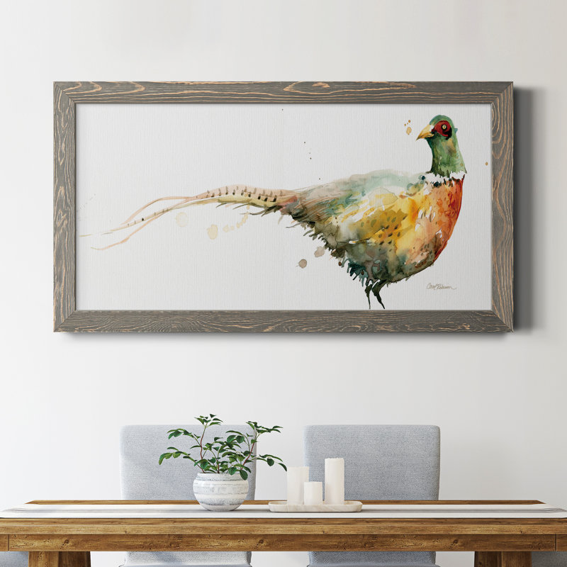 Récolte de faisans - Peinture sur toile encadrée, Gris