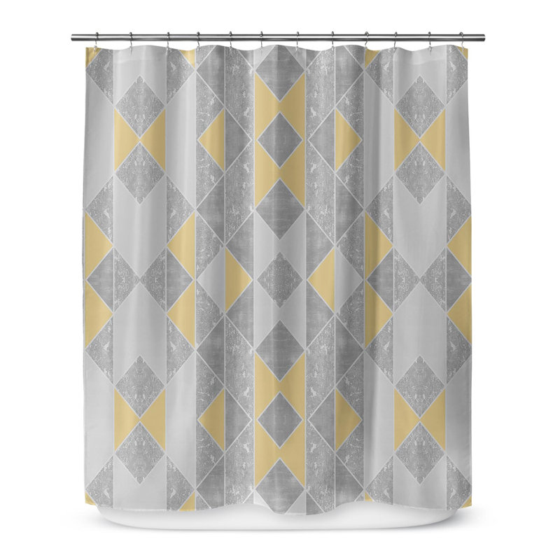 Sabiha Geometric Shower Curtain, 70'' H x 71'' W x 1" D