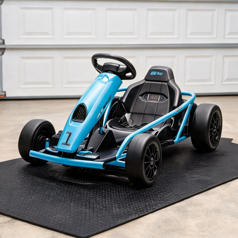 Kart électrique en acier et en polypropylène avec capacité de 154 lb et 2 vitesses pour les enfants de 8 à 12 ans