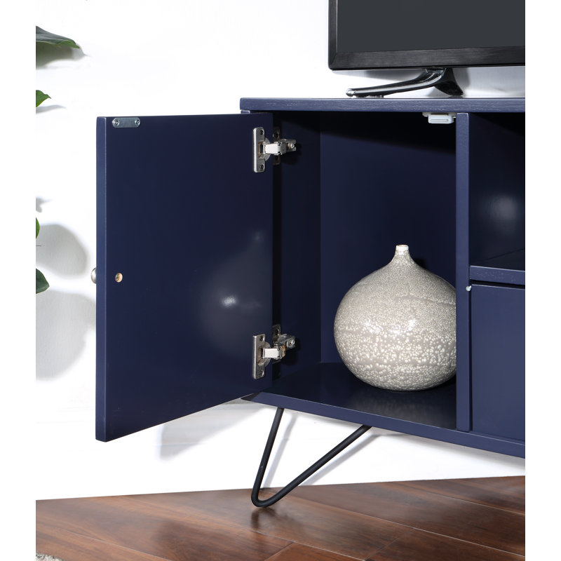 Meuble télé d'angle pour téléviseur de 49 po ou moins Haffner, Bleu marine
