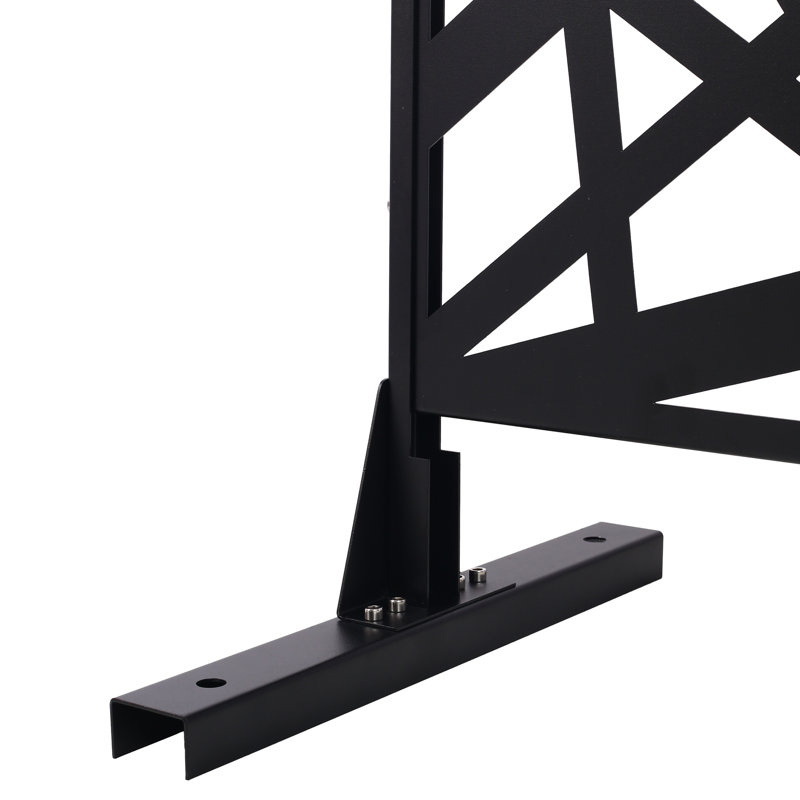 Écran d'intimité pour vestiaire et espaces extérieurs - H 76 po en métal noir idéal pour divers espaces intérieurs, Noir