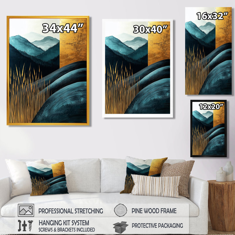 Sciotodale - Landscapes Canvas Wall Art, Black, 20" H x 12" W, Single Picture Framed Print