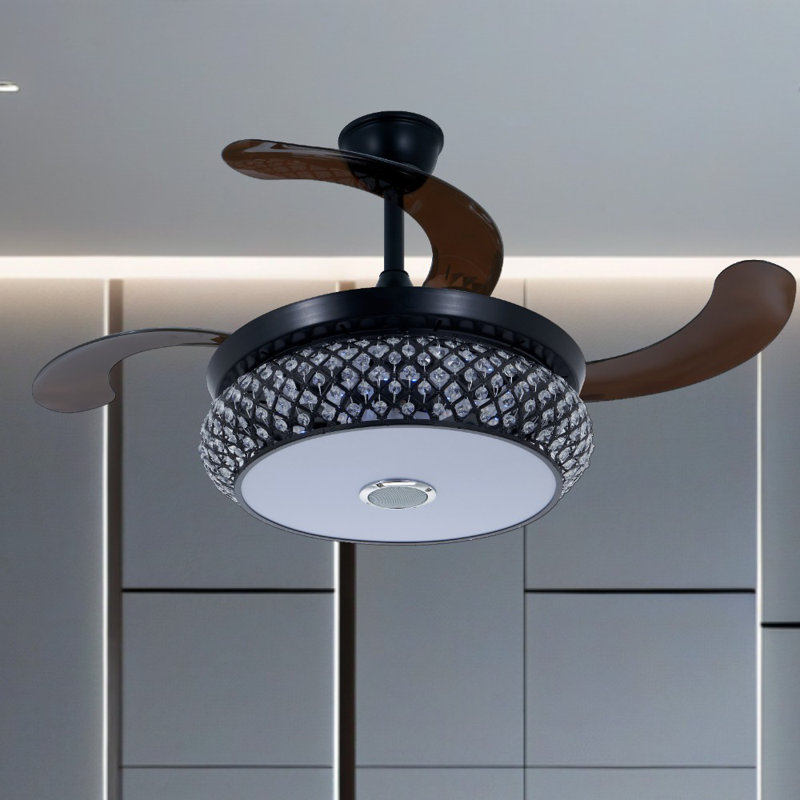 42 Inch Pendant Light - 7 Colour Bluetooth Music Invisible Fanlight