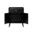 Buffet de style campagnard noir avec 1 tiroir et 2 portes, en panneaux de particules, idéal pour la cuisine, la salle à manger ou le salon.
