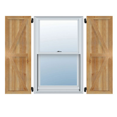 TimberCraft 5 3/8" Framed Board-n-Batten Shutters w/Z-Bar, Western Red Cedar