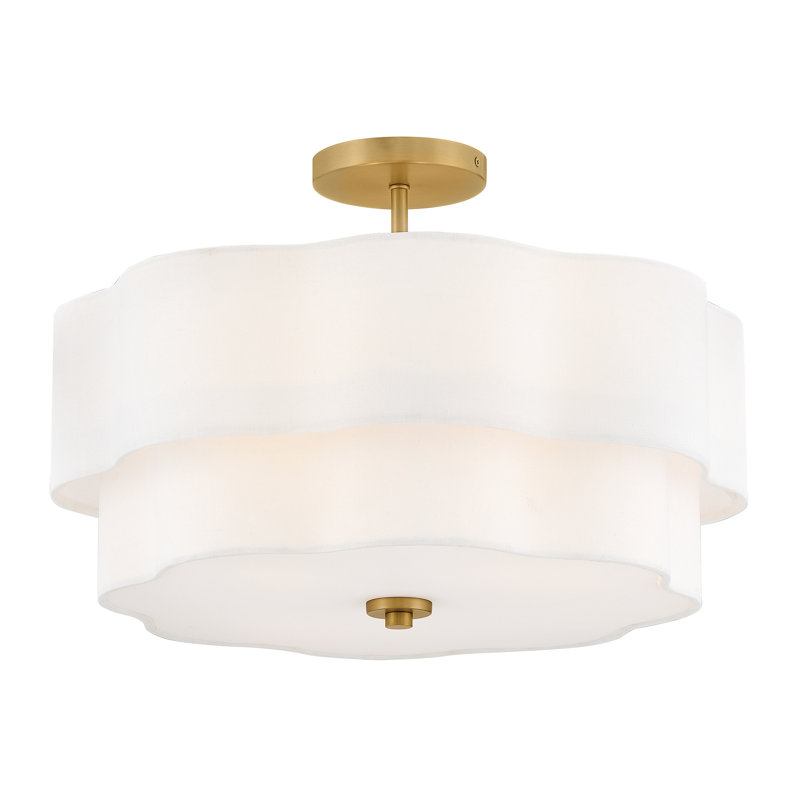 Hinkley Gwen Medium Semi-Flush Mount, Lacquered Brass