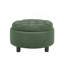 Repose-pieds rond avec rangement de 25 pouces avec plateau, table basse ronde en tissu capitonné avec rangement, repose-pieds rembourré avec plateau amovible pour le salon, la chambre à coucher-1032868989