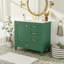 Meuble-lavabo moderne 36 po avec cadre en pin massif, 1 porte à fermeture douce et 3 tiroirs, armoire de rangement moderne (même série que WF321698)