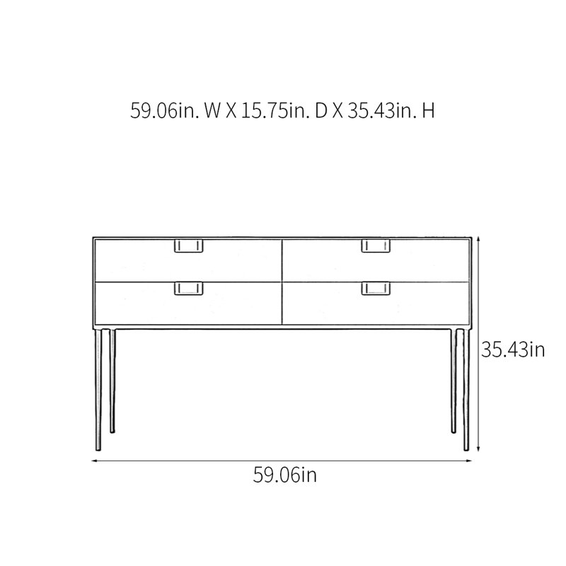 Console moderne moderne et pratique, H 35,43 po x l 59,06 po x P 15,75 po, Noir