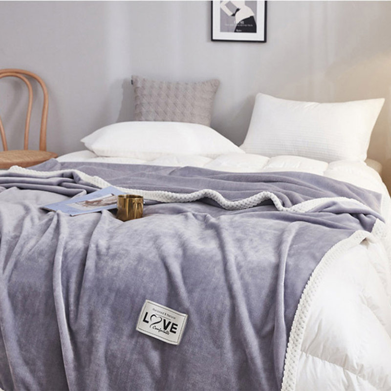 Couverture à haute densité en flanelle pour climatiseur Kondieu, Gray