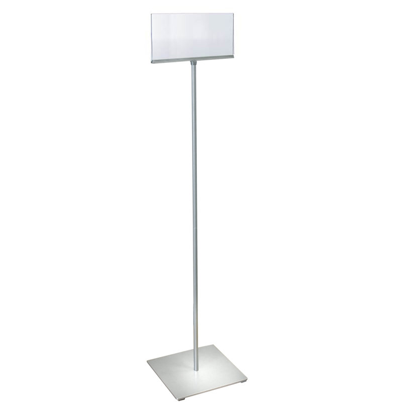 11"W X 7"H Pedestal Two-Sided Sign Holder Stand On Square Metal Base