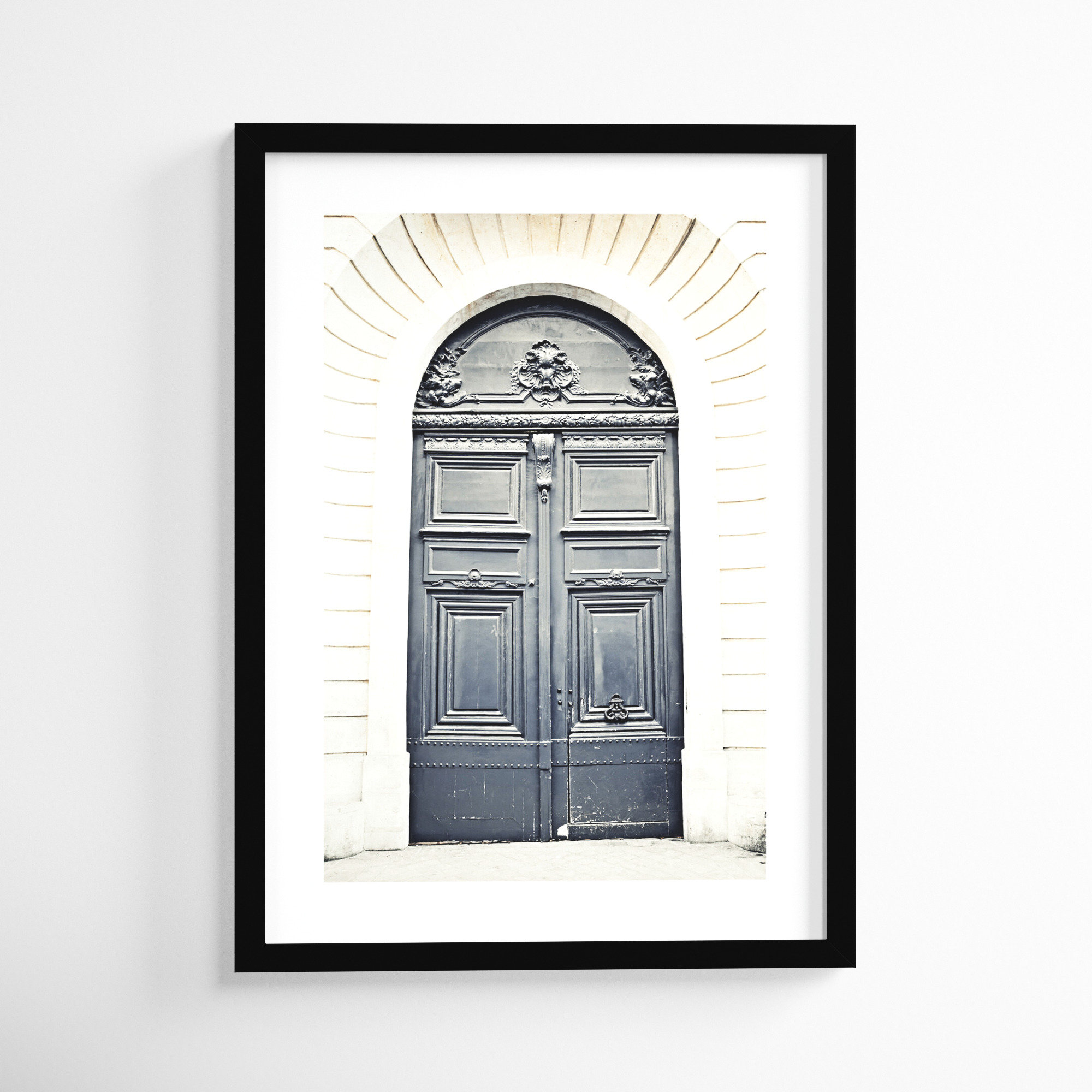 Black Paris Door by Caroline Mint, 26" H x 19" W, Black