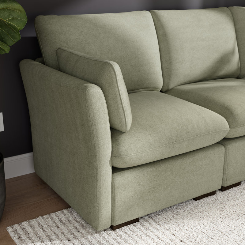 Modulaire modulaire 4 places, meubles de salon, Polyester vert doux