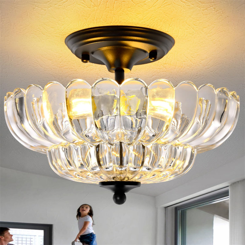 Semi Flush Mount, White