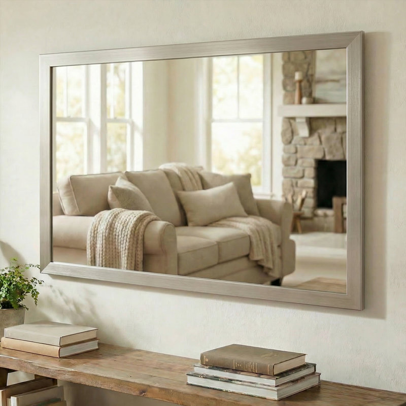 Miroir Meade, 36 po x 42 po, Nickel satiné antique