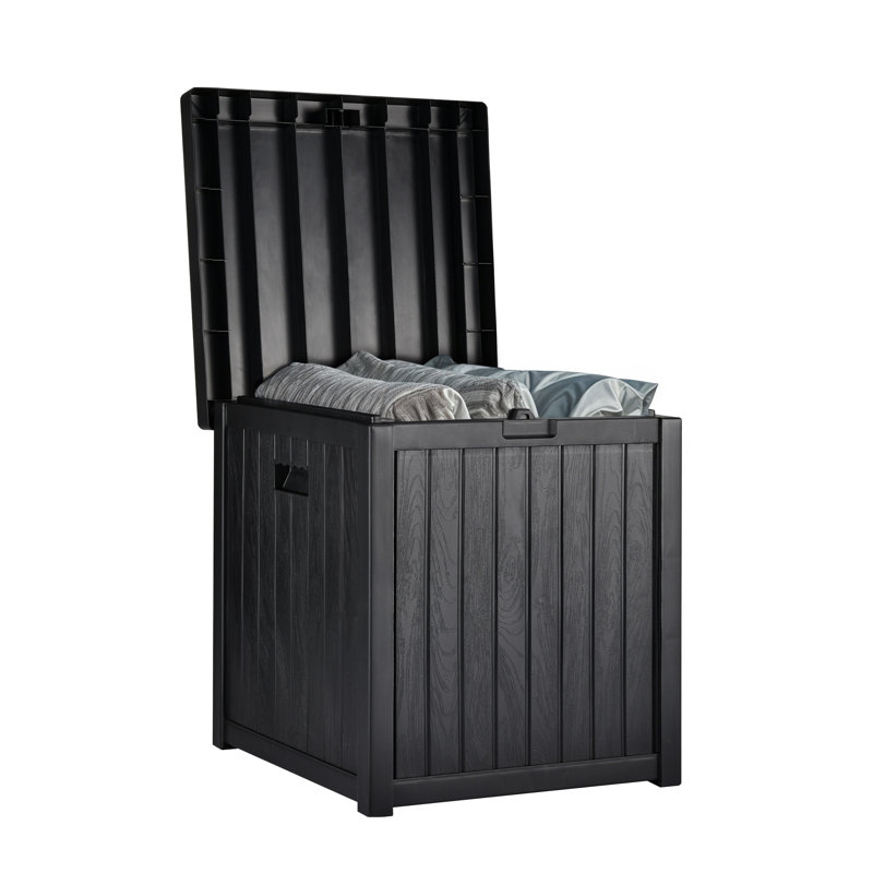 Boîte de rangement en résine verrouillable noire Edrosie Inc