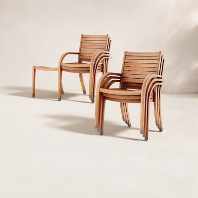 Chaises de patio en bois Alyisa