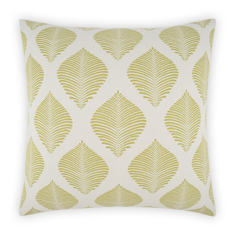 Coussin décoratif extérieur Palmero, Vert, Carré 22 po