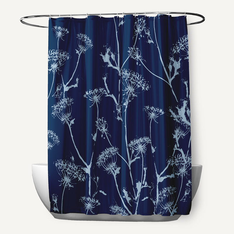 Rideau de douche Windy Blossom, Bleu marine