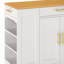  Îlot de cuisine 53 po avec rangement pour poubelle, tablettes à 3 niveaux et 2 tiroirs-336714535