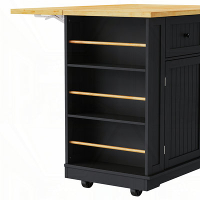 48 inch Large Kitchen Island with Drop Leaf by Winston Porter