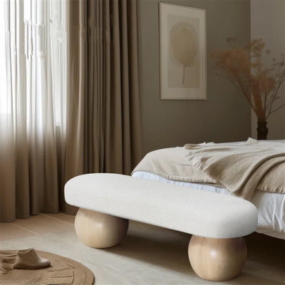 Modern Style Wood Upholstered Bedroom and Entryway Velvet Bench