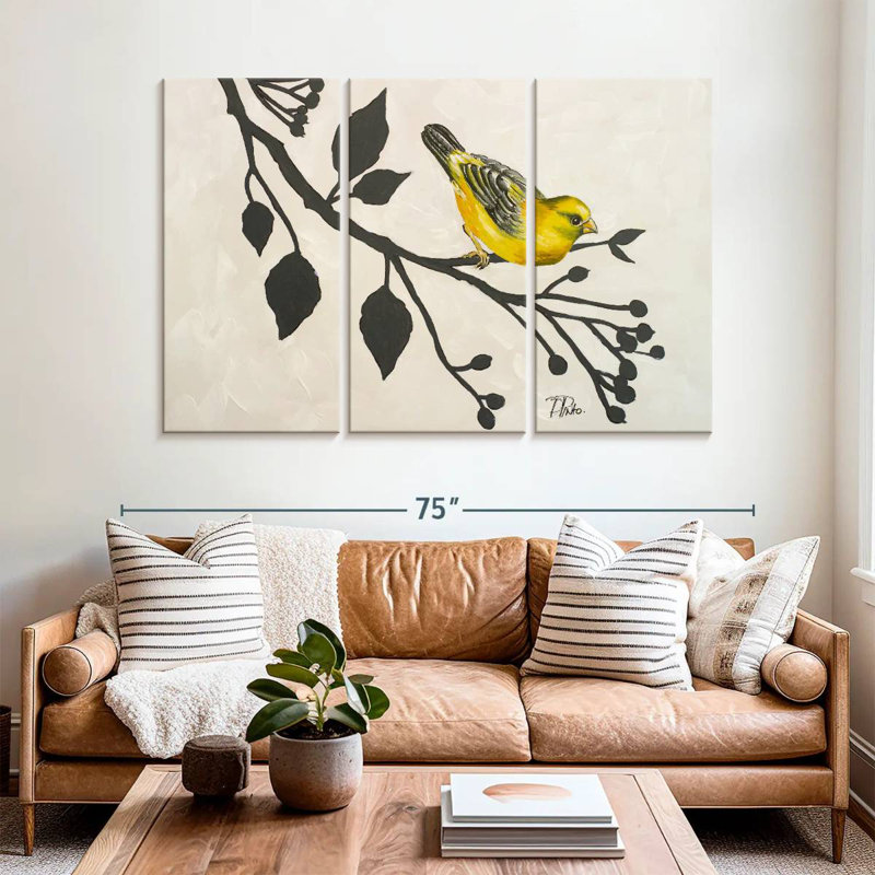Brampt Yellow Bird On The Branch I, 42" H x 65" W