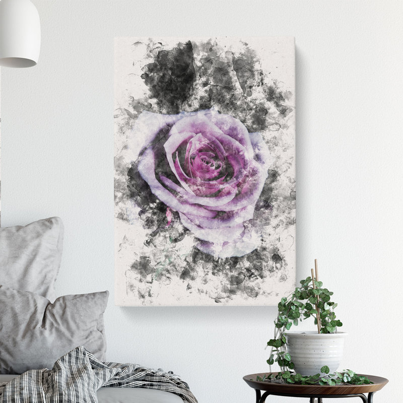 The Pale Purple Rose - Wrapped Canvas, 76cm H x 50cm W x 3cm D