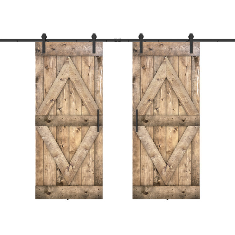 Porte intérieure en bois massif - Triangles